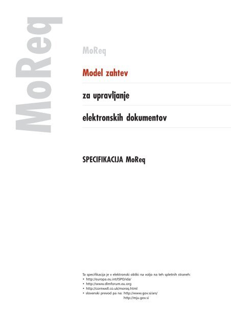 MOREQ : model zahtev za upravljanje elektronskih dokumentov