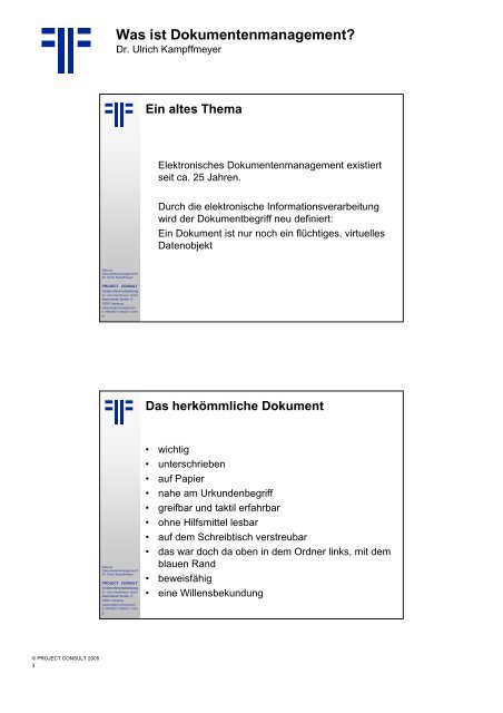 Dokumenten-Management-Systeme - PROJECT CONSULT ...