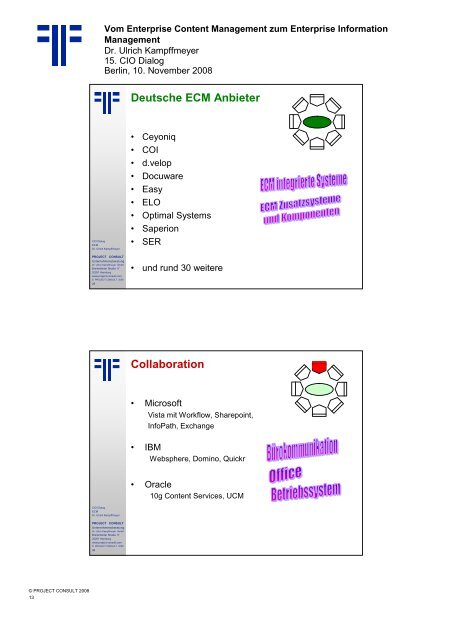 Handout - PROJECT CONSULT Unternehmensberatung Dr. Ulrich ...