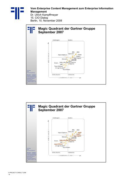 Handout - PROJECT CONSULT Unternehmensberatung Dr. Ulrich ...