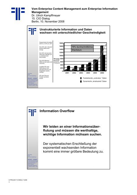 Handout - PROJECT CONSULT Unternehmensberatung Dr. Ulrich ...