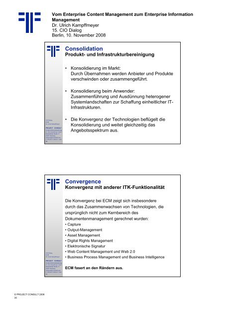 Handout - PROJECT CONSULT Unternehmensberatung Dr. Ulrich ...