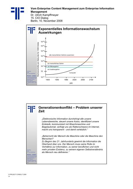 Handout - PROJECT CONSULT Unternehmensberatung Dr. Ulrich ...