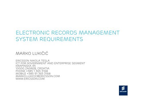 Electronic Records Management System Requirements