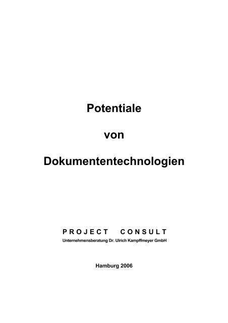 Handout - PROJECT CONSULT Unternehmensberatung Dr. Ulrich ...