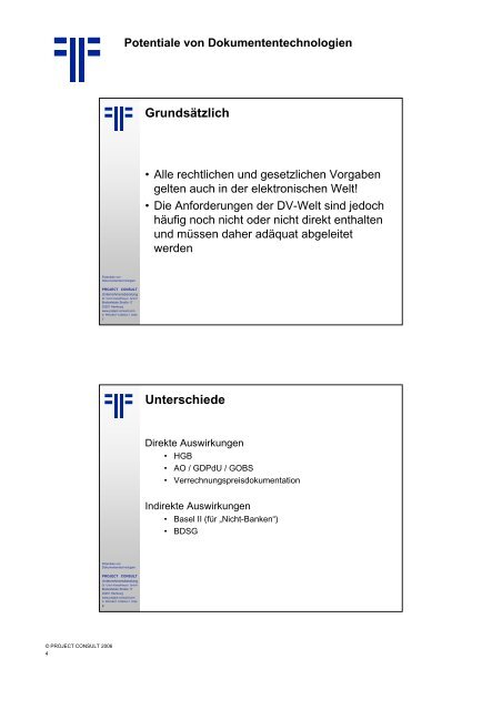 Handout - PROJECT CONSULT Unternehmensberatung Dr. Ulrich ...