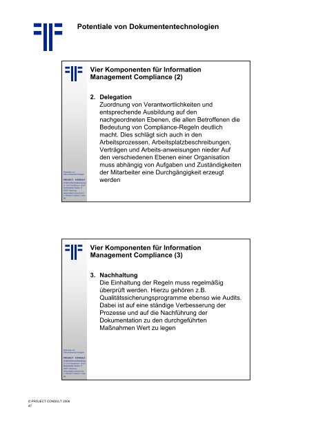 Handout - PROJECT CONSULT Unternehmensberatung Dr. Ulrich ...