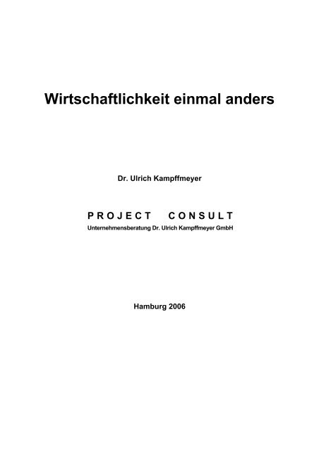 Handout - PROJECT CONSULT Unternehmensberatung Dr. Ulrich ...