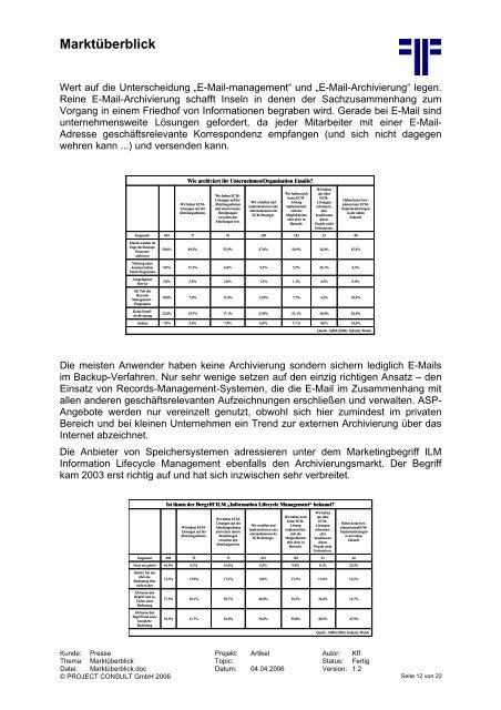 Handout - PROJECT CONSULT Unternehmensberatung Dr. Ulrich ...