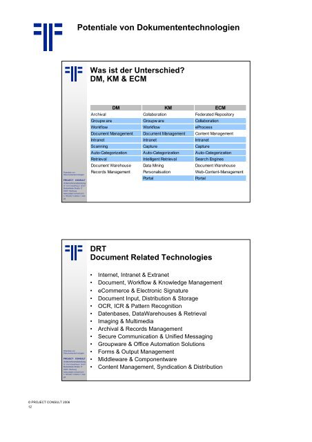 Handout - PROJECT CONSULT Unternehmensberatung Dr. Ulrich ...