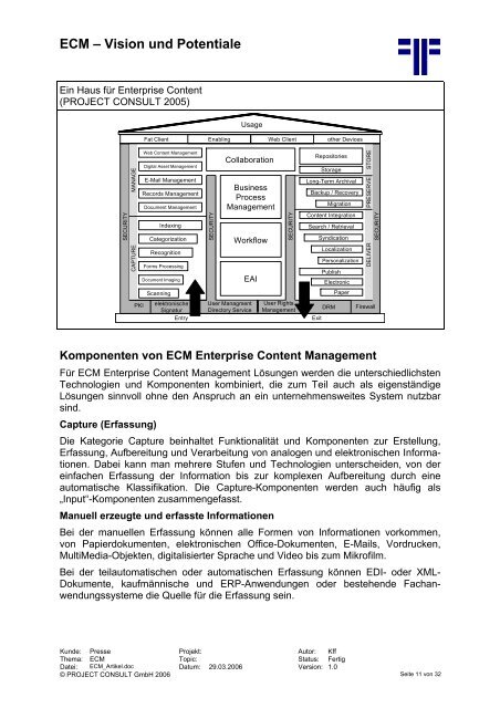 Handout - PROJECT CONSULT Unternehmensberatung Dr. Ulrich ...