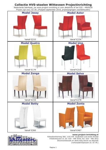 HVS stoelen Collectie 2010 - Witteveen Projectinrichting