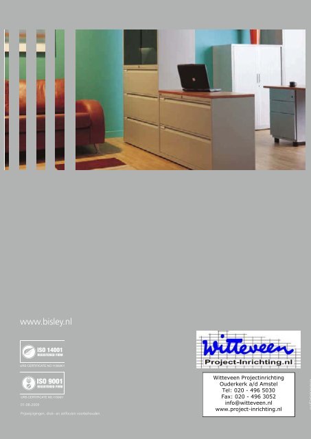 Bisley brochure + prijzen - Witteveen Projectinrichting