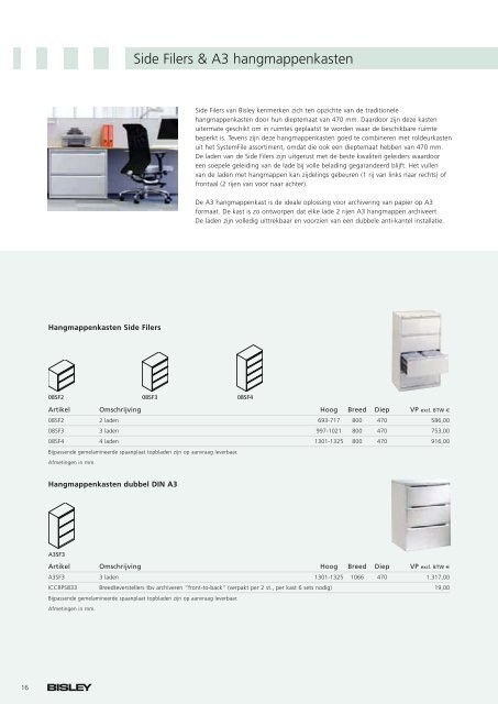 Bisley brochure + prijzen - Witteveen Projectinrichting