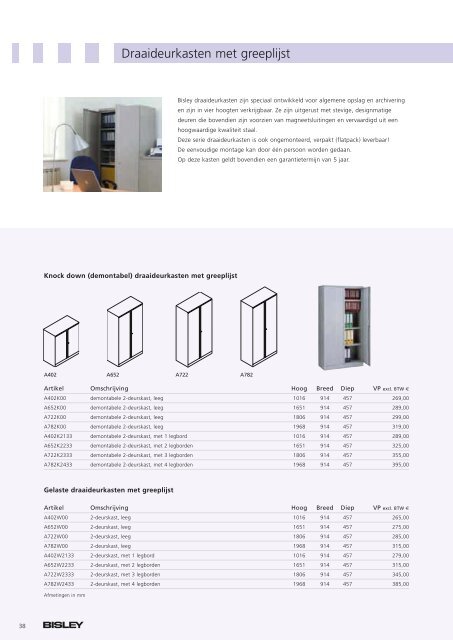 Bisley brochure + prijzen - Witteveen Projectinrichting