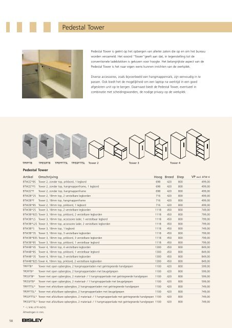 Bisley brochure + prijzen - Witteveen Projectinrichting