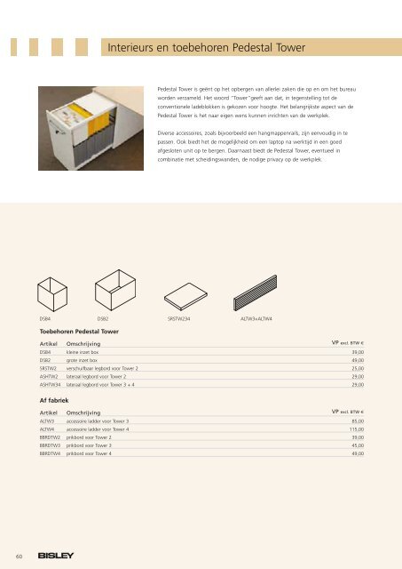 Bisley brochure + prijzen - Witteveen Projectinrichting