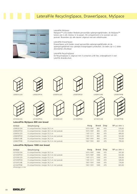 Bisley brochure + prijzen - Witteveen Projectinrichting