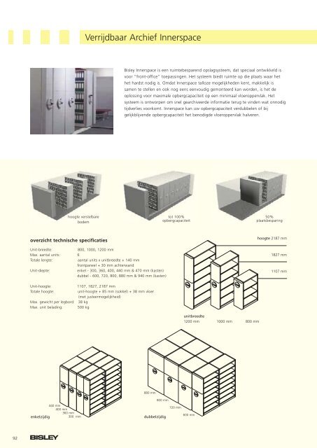 Bisley brochure + prijzen - Witteveen Projectinrichting