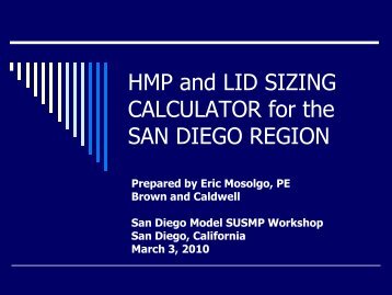 HMP and LID Sizing Calculator for the San Diego Region