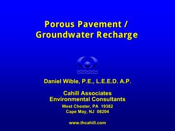 Porous Pavement / Groundwater Recharge - Project Clean Water