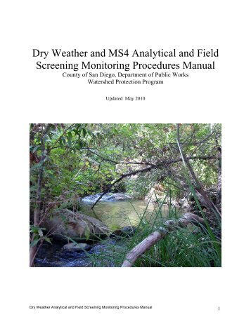 Dry Weather and MS4 Analytical and Field Screening Monitoring ...