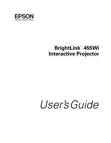 BrightLink 455Wi - User's Guide - Epson