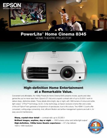 PowerLiteÂ® Home Cinema 8345 - Product ... - Projector Central