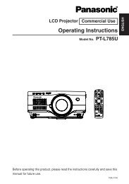 Download Manual For Panasonic PT-L785U - MyProjectorLamps.com