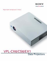 VPL-CX6/CS6/EX1 - Medical Video Systems