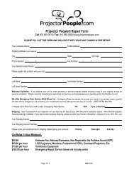 Projector People® Repair Form
