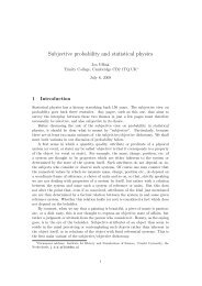 Subjective probability and statistical physics