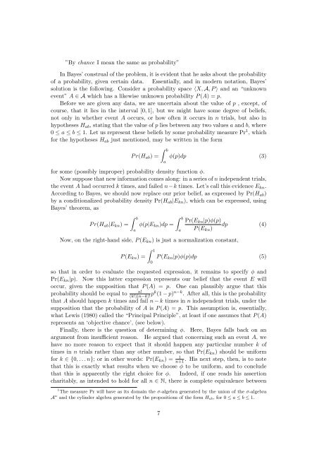 Subjective probability and statistical physics