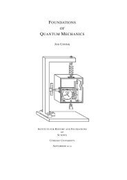 FOUNDATIONS OF QUANTUM MECHANICS