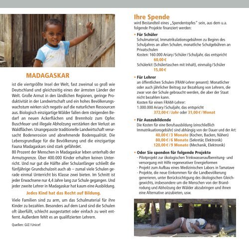 Jede Spende hilft! - ProjektHilfe-MADAGASKAR eV