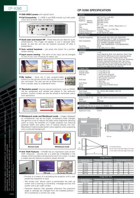 CP-X260 - Projektor.at