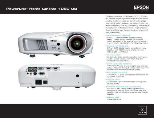 PowerLite® Home Cinema 1080 UB - Projector Reviews