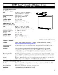 SMART Board Interactive Whiteboard Specifications - Model 680i