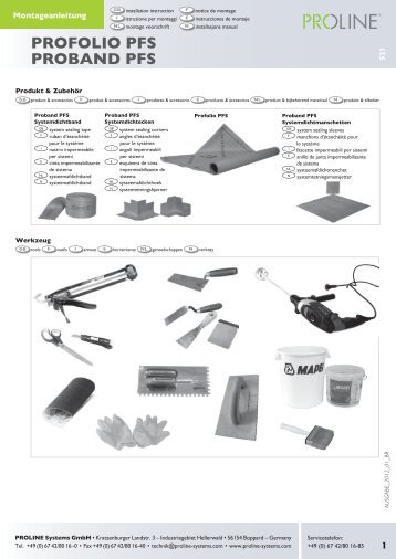 PROFOLIO PFS PROBAND PFS - Proline Systems