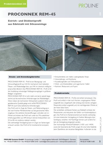 Produktdatenblatt 225 PROCONNEX REM 45 - Proline Systems