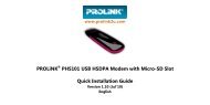 PROLiNKÂ® PHS101 USB HSDPA Modem with Micro-SD Slot Quick ...