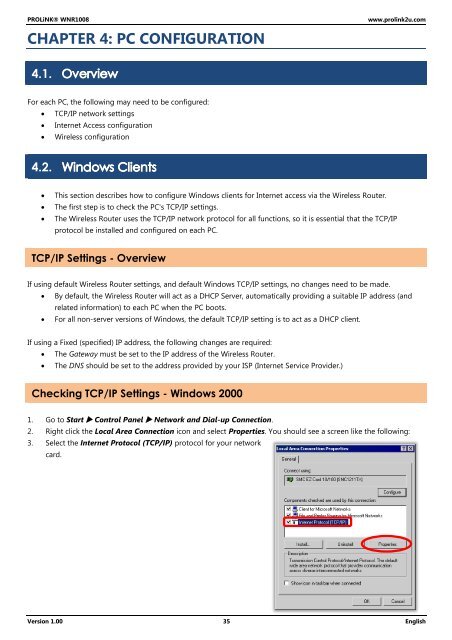 PROLiNK WNR1008 User's Manual