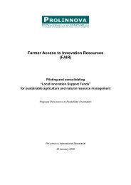 Farmer Access to Innovation Resources (FAIR) - Prolinnova