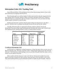 Information Grids: ESL Teaching Tools - ProLiteracy