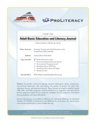 Adult Basic Education and Literacy Journal - ProLiteracy