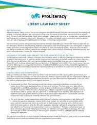 LOBBY LAW FACT SHEET - ProLiteracy