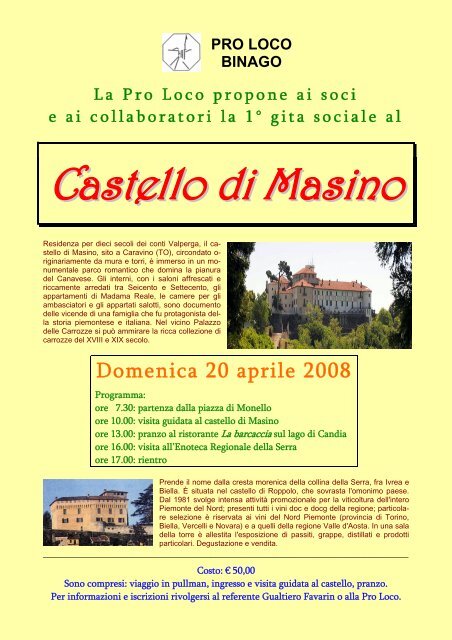 Castello di Masino - Pro Loco Binago