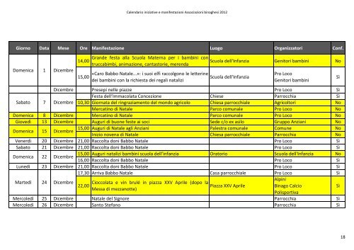 Calendario iniziative e manifestazioni ... - Pro Loco Binago