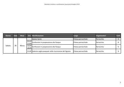 Calendario iniziative e manifestazioni ... - Pro Loco Binago