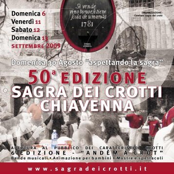 50a edizione sagra dei crotti chiavenna Domenica 30 ... - Valtellina